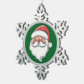 Kerstman Tin Sneeuwvlok Ornament (Rechts)