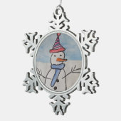 Kerstman Tin Sneeuwvlok Ornament (Rechts)