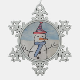 Kerstman Tin Sneeuwvlok Ornament