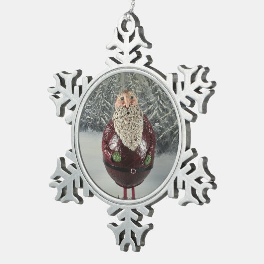 kerstman tin sneeuwvlok ornament (Rechts)