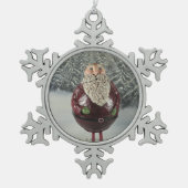 kerstman tin sneeuwvlok ornament (Voorkant)