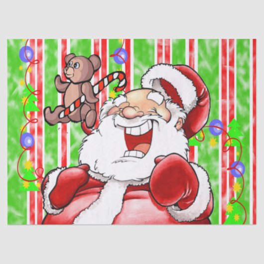 Kerstman Tissue Paper Teddy Bear Tissuepapier (Voorkant)