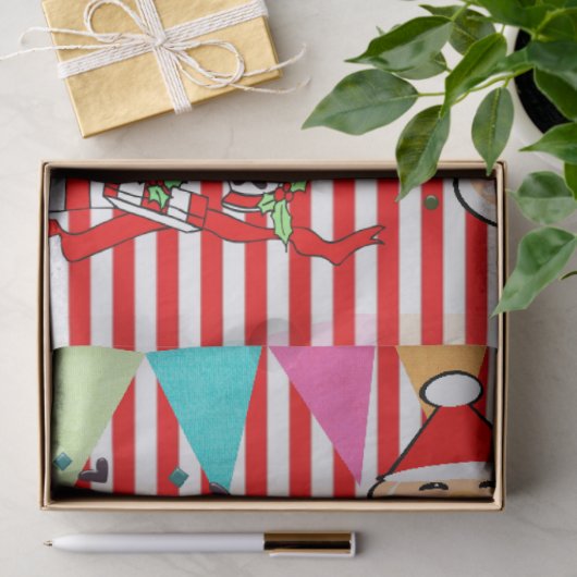 Kerstman Tissue Papier Gelukkige Verjaardag (Geschenk)