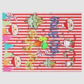 Kerstman Tissue Papier Gelukkige Verjaardag (Voorkant)