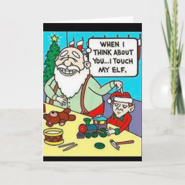 Kerstman "tough van I mijn elf" Wenskaart Feestdagen Kaart