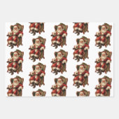 kerstman traditioneel kerstpatroon inpakpapier vel (Voorkant 2)