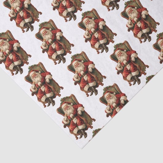  kerstman traditioneel kerstpatroon tissuepapier (Detail)