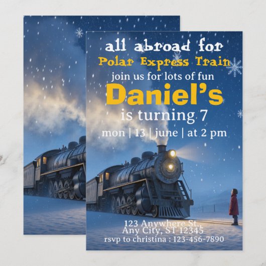 Kerstman trein Polar Express Kaart (Voorkant / Achterkant)