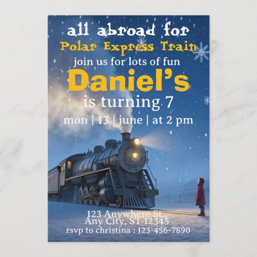 Kerstman trein Polar Express Kaart (Voorkant)