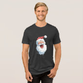 Kerstman Tri-Blend shirt (Voorkant volledig)