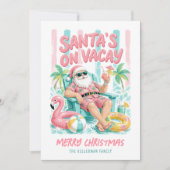 Kerstman Tropisch Strand Kerstmis Feestdagenkaart (Voorkant)