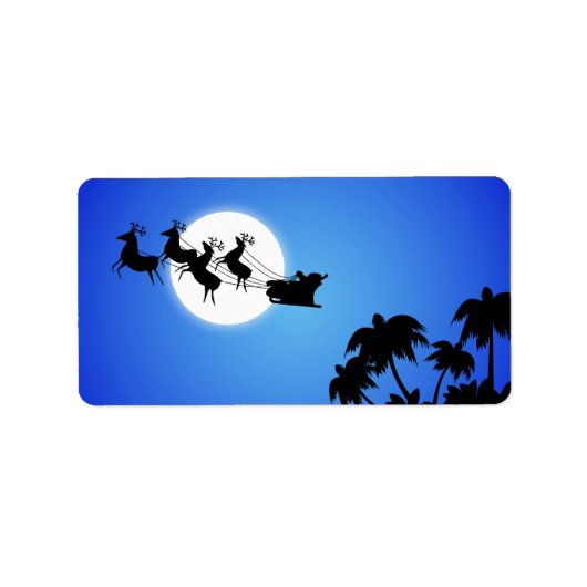 Kerstman Tropische Kerstboom Etiket (Voorkant)