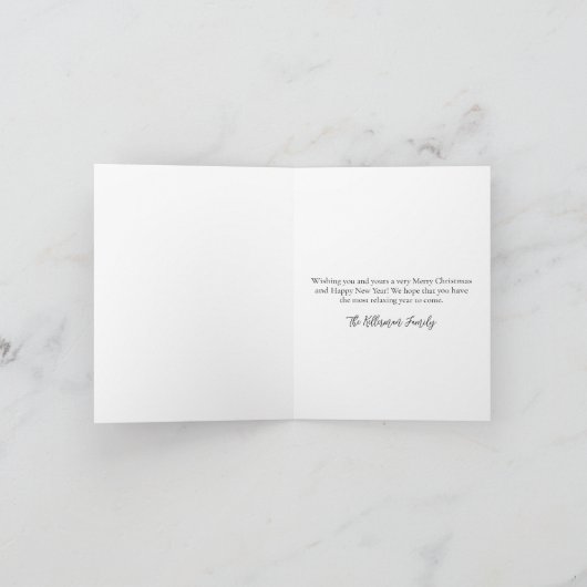 Kerstman Tropische Strand Kerstmis Feestdagen Kaart (Binnen)