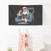 Kerstman Truck Uitrusting Grappige Truckchauffeur  Spandoek (Insitu)