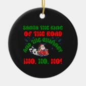 Kerstman Trucker Kerststraat Koning feestelijk Keramisch Ornament (Voorkant)