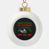 Kerstman Trucker Kerststraat Koning feestelijk Keramische Bal Ornament (Voorkant)