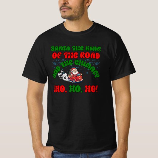 Kerstman Trucker Kerststraat Koning feestelijk T-shirt (Voorkant)