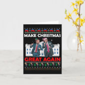 Kerstman Trump Dance Make Christmas Great Again be Kaart (Gele Bloem)