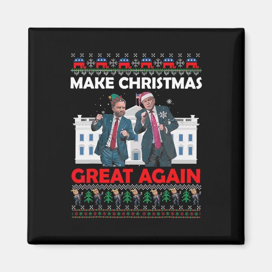 Kerstman Trump Dance Make Christmas Great Again be Magneet (Voorkant)