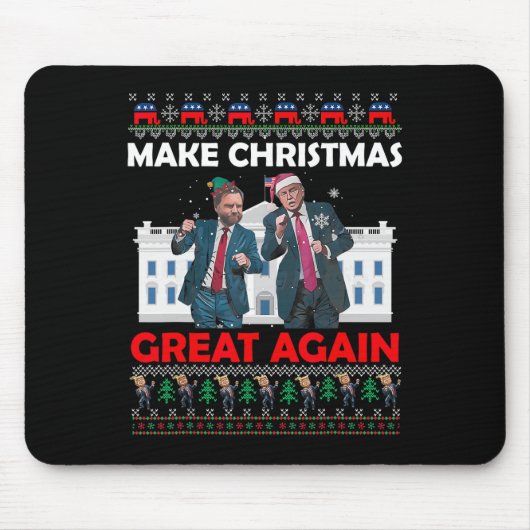 Kerstman Trump Dance Make Christmas Great Again be Muismat (Voorkant)