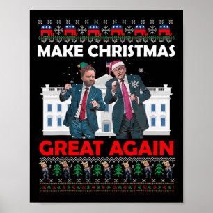 Kerstman Trump Dance Make Christmas Great Again be Poster