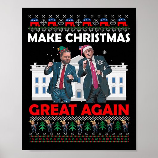 Kerstman Trump Dance Make Christmas Great Again be Poster (Voorkant)