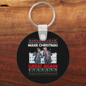 Kerstman Trump Dance Make Christmas Great Again be Sleutelhanger (Voorkant)