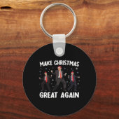 Kerstman Trump Dance Make Christmas Great Again be Sleutelhanger (Voorkant)