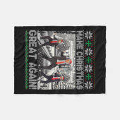 Kerstman Trump Dance Make Christmas Great Again le Fleece Deken (Voorkant (Horizontaal))
