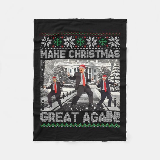 Kerstman Trump Dance Make Christmas Great Again le Fleece Deken (Voorkant)