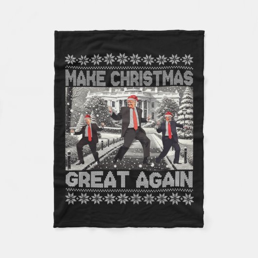 Kerstman Trump Dance Make Christmas Great Again le Fleece Deken (Voorkant)