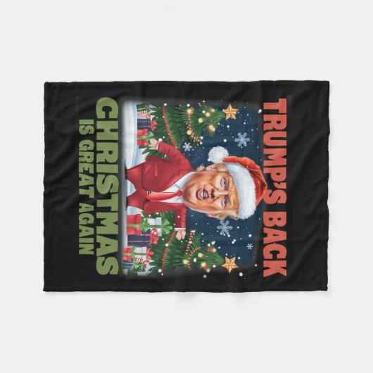 Kerstman Trump Dance Make Christmas Great Again le Fleece Deken (Voorkant (Horizontaal))
