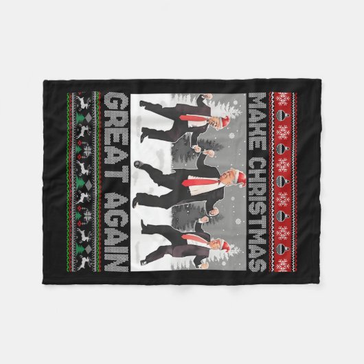 Kerstman Trump Dance Make Christmas Great Again le Fleece Deken (Voorkant (Horizontaal))