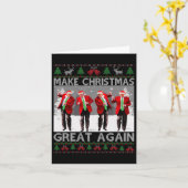 Kerstman Trump Dance Make Christmas Great Again le Kaart (Gele Bloem)
