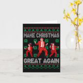Kerstman Trump Dance Make Christmas Great Again le Kaart (Gele Bloem)