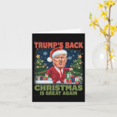 Kerstman Trump Dance Make Christmas Great Again le Kaart (Gele Bloem)