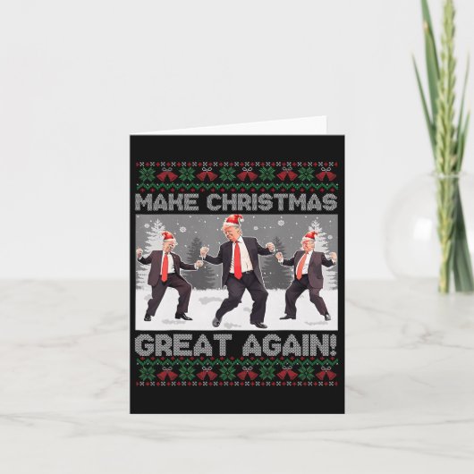 Kerstman Trump Dance Make Christmas Great Again le Kaart (Voorkant)