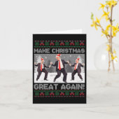 Kerstman Trump Dance Make Christmas Great Again le Kaart (Gele Bloem)