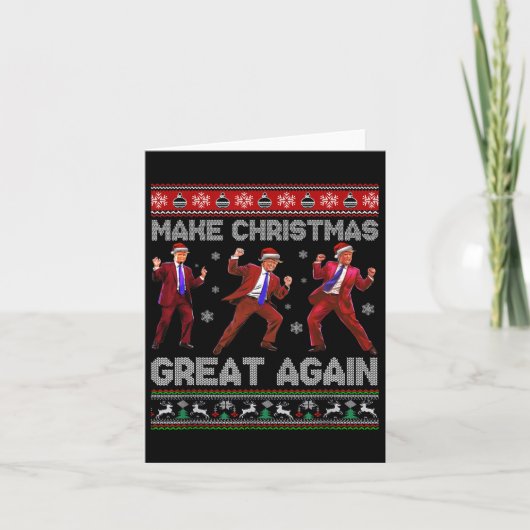 Kerstman Trump Dance Make Christmas Great Again le Kaart (Voorkant)