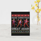 Kerstman Trump Dance Make Christmas Great Again le Kaart (Gele Bloem)