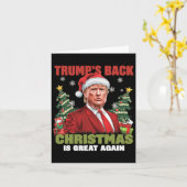 Kerstman Trump Dance Make Christmas Great Again le Kaart (Gele Bloem)