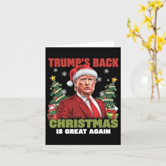 Kerstman Trump Dance Make Christmas Great Again le Kaart (Gele Bloem)