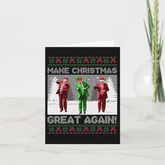 Kerstman Trump Dance Make Christmas Great Again le Kaart (Voorkant)