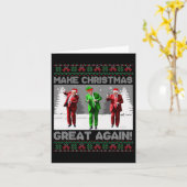Kerstman Trump Dance Make Christmas Great Again le Kaart (Gele Bloem)