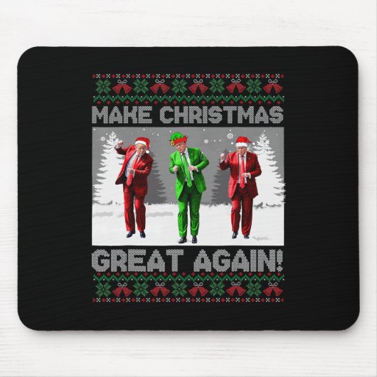 Kerstman Trump Dance Make Christmas Great Again le Muismat (Voorkant)
