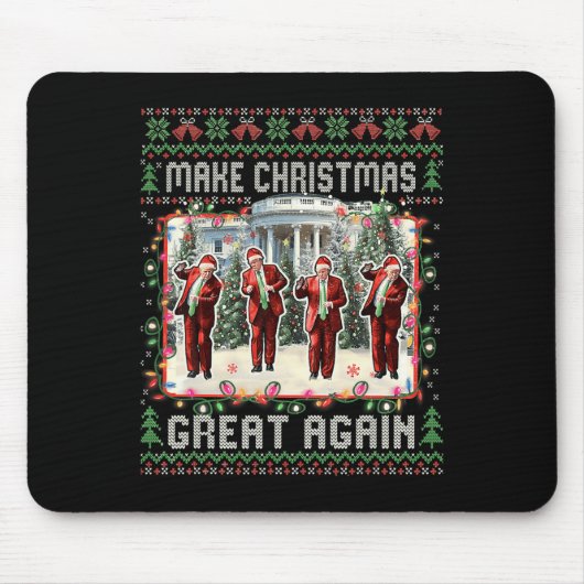 Kerstman Trump Dance Make Christmas Great Again le Muismat (Voorkant)