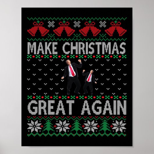 Kerstman Trump Dance Make Christmas Great Again le Poster (Voorkant)