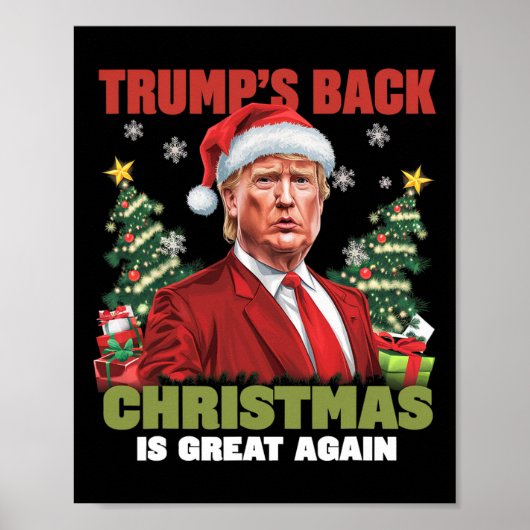 Kerstman Trump Dance Make Christmas Great Again le Poster (Voorkant)