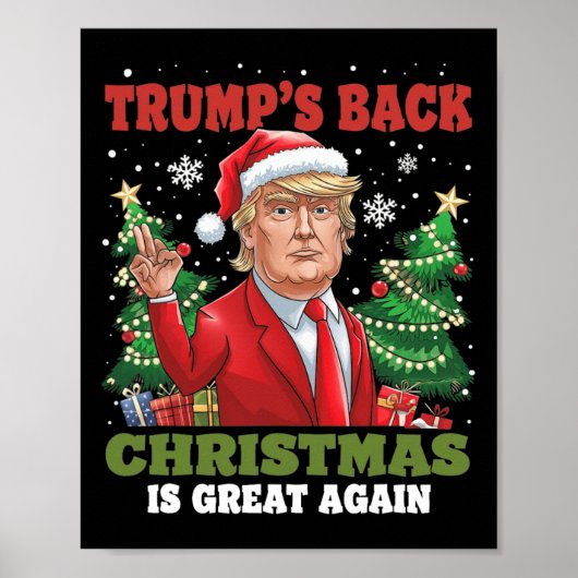 Kerstman Trump Dance Make Christmas Great Again le Poster (Voorkant)