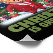 Kerstman Trump Dance Make Christmas Great Again le Poster (Hoek)